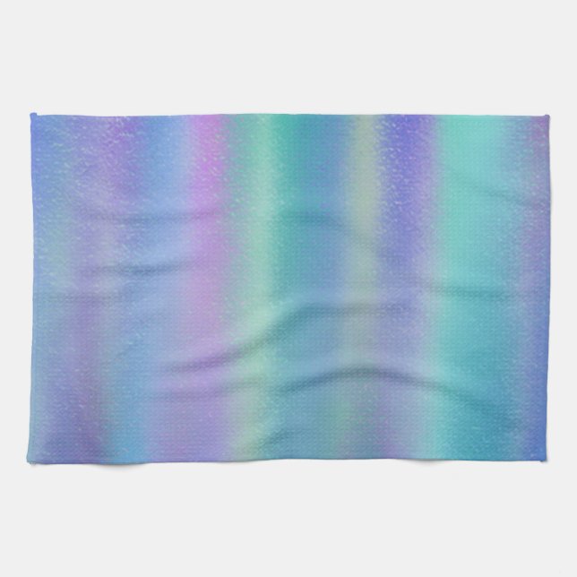 Dichroic Glass Rainbow Colours Art Tea Towel (Horizontal)