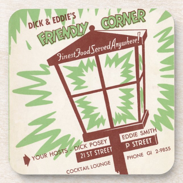 Dick & Eddie's Drink Coasters (Front)