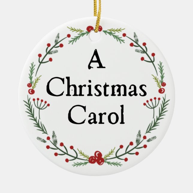 Dickens A Christmas Carol Personalised Ceramic Tree Decoration (Front)