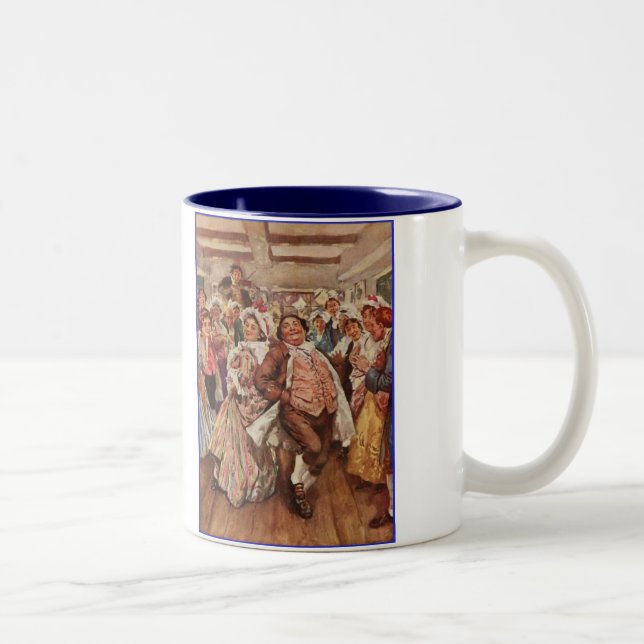 Dickens A Christmas Festive Dancers Two-Tone Coffee Mug (Right)