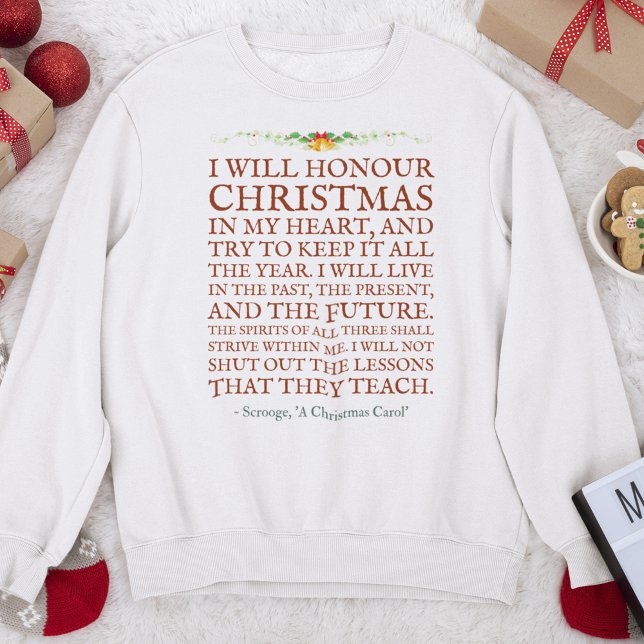 Dickens Scrooge Quote Cute Victorian Christmas Sweatshirt (Creator Uploaded)