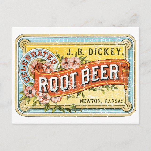Dickey Root Beer-1899 - distressed Postcard (Front)