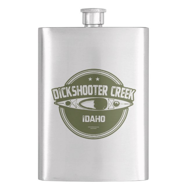 Dickshooter Creek Idaho Kayaking Hip Flask (Front)