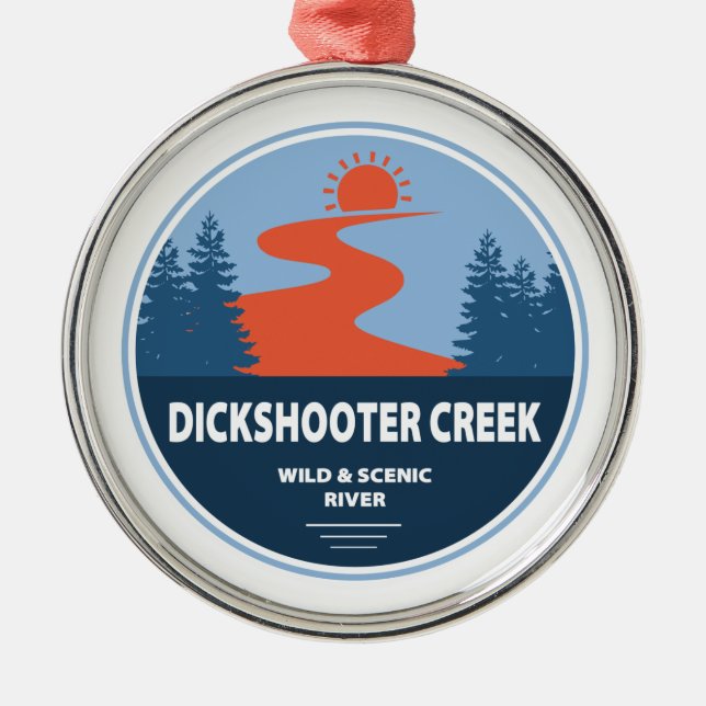 Dickshooter Creek Wild and Scenic River Idaho Metal Tree Decoration (Front)