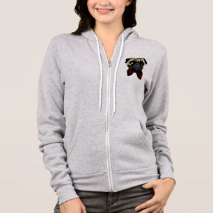 Dicky Pug - Ladies Zip Hooded Jacket Hoodie