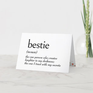 Dictionary Definition For BESTIE Birthday Card