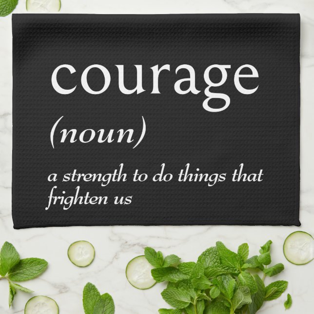 Dictionary Definition For COURAGE Tea Towel (Folded)