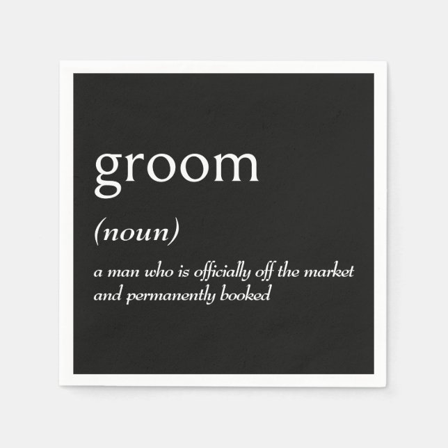 Dictionary Definition for GROOM Napkin (Front)