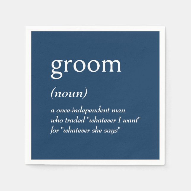 Dictionary Definition for GROOM Napkin (Front)