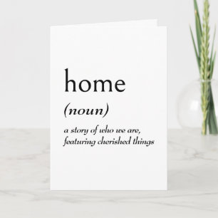 Dictionary Definition for HOME Card