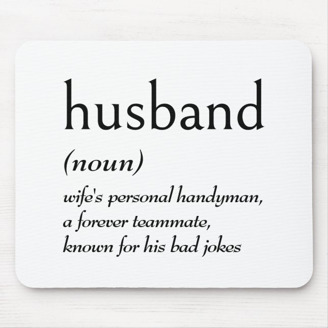 Dictionary Definition for HUSBAND Mouse Pad (Front)
