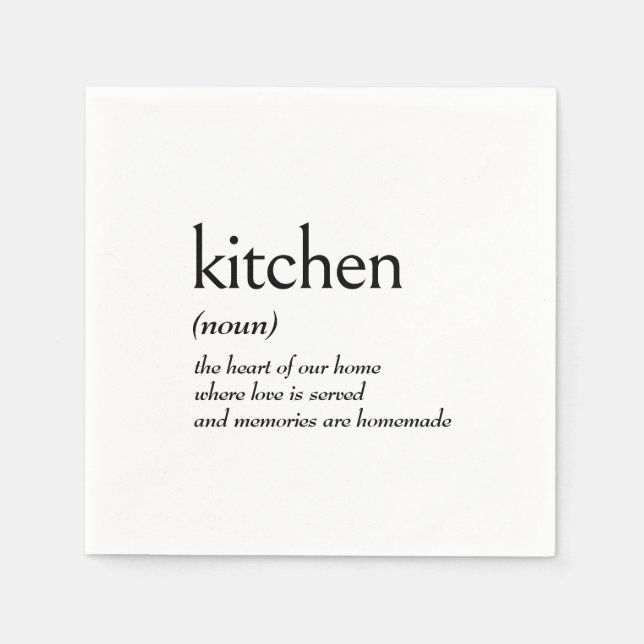 Dictionary Definition For KITCHEN Napkin (Front)