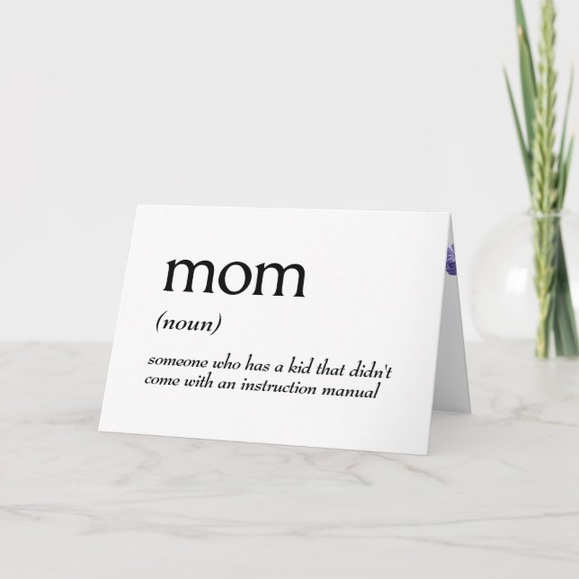 Dictionary Definition For MOM  Card (Front)