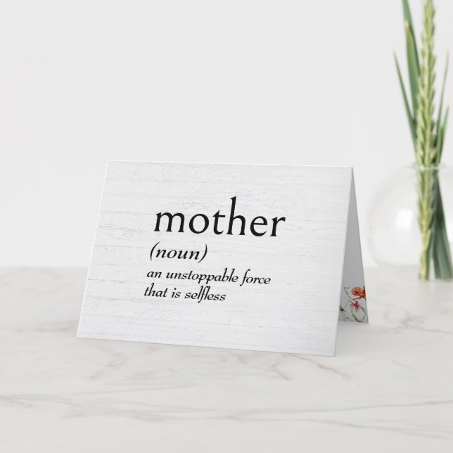 Dictionary Definition For MOTHER Birthday Card (Front)