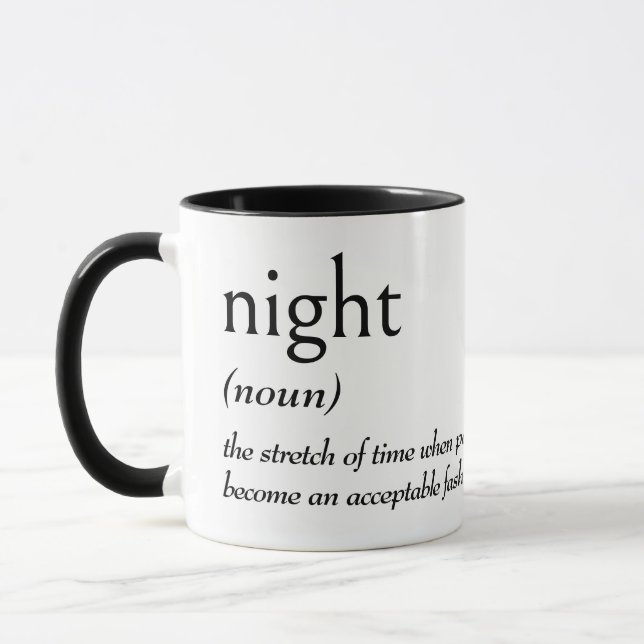 Dictionary Definition for NIGHT Mug (Left)