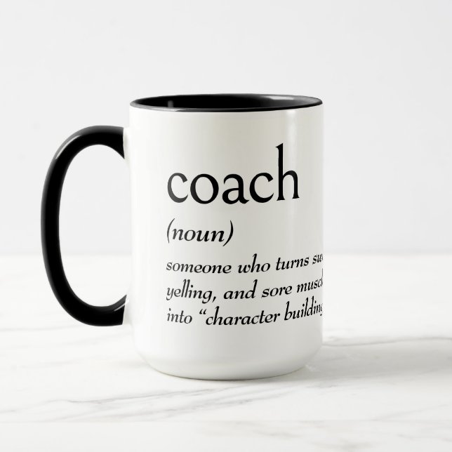 Dictionary Definition for Soccer COACH Mug (Left)