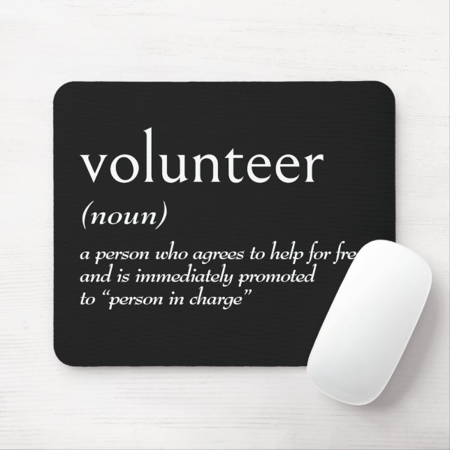 Dictionary Definition For VOLUNTEER Mouse Pad (With Mouse)