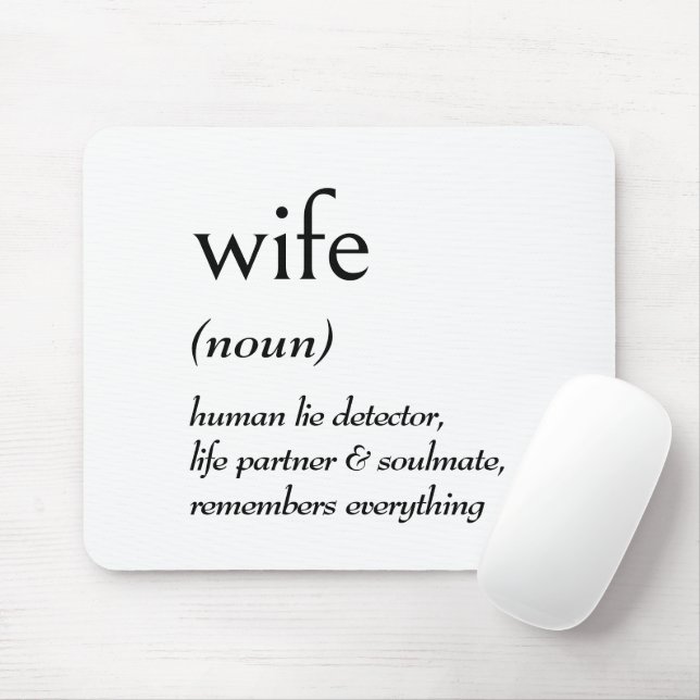 Dictionary Definition for WIFE Mouse Pad (With Mouse)