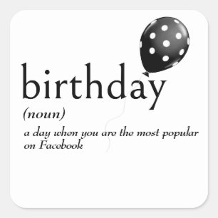 Dictionary Definition of Birthday Square Sticker