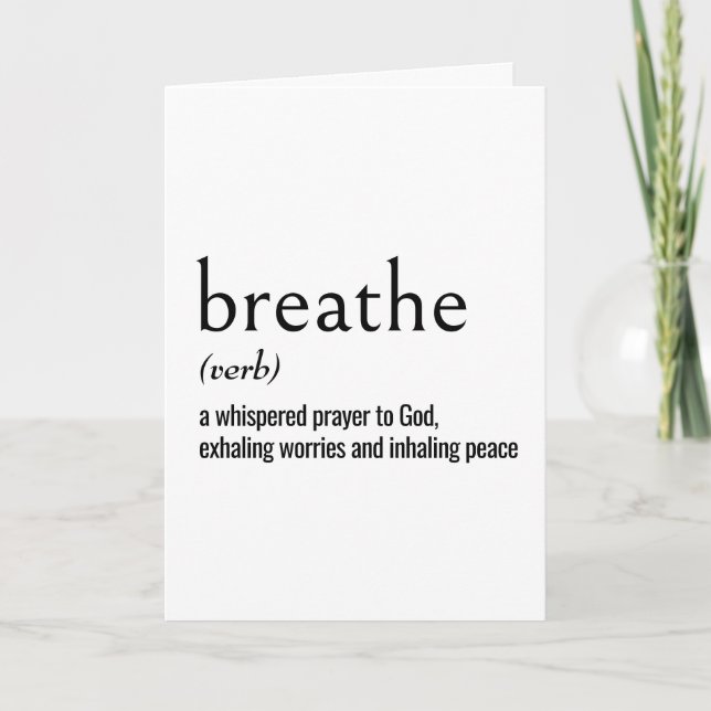 Dictionary Definition of BREATHE Card (Front)