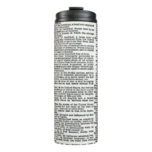 Dictionary print thermal tumbler