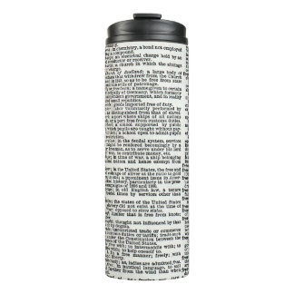 Dictionary print thermal tumbler
