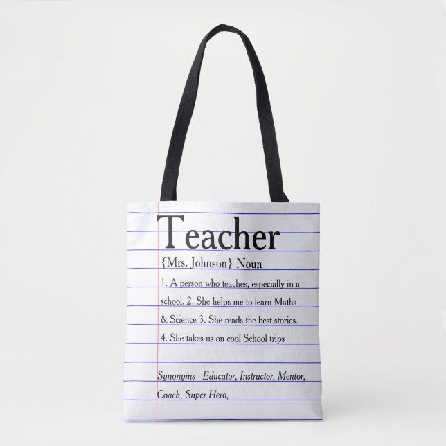 Dictionary teacher tote bag. Reasons you love Bag (Front)