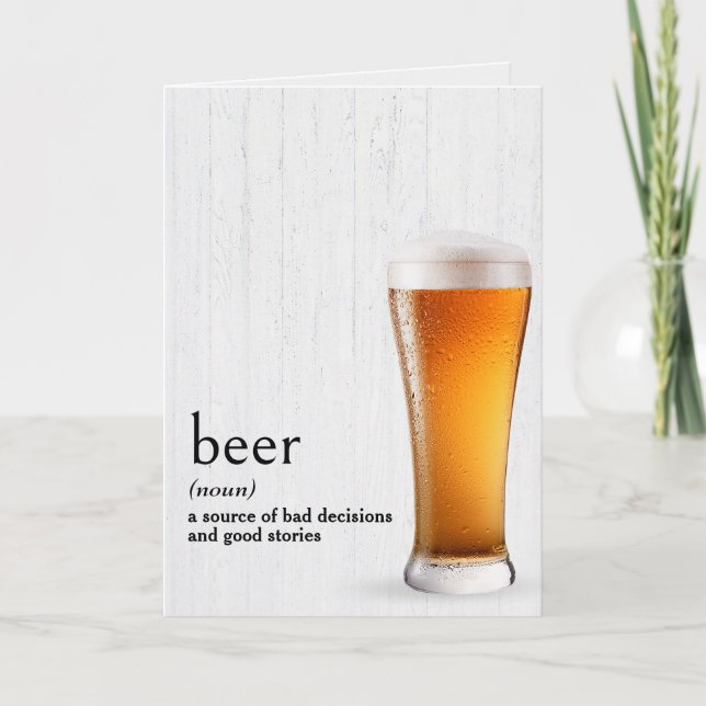 Dictionary's Definition Of BEER Birthday Card (Front)