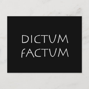 Dictum factum postcard