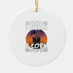 Did Hear Cork Pop Halloween Haunted House Corkscre Ceramic Tree Decoration