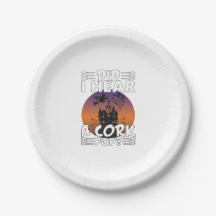 Did Hear Cork Pop Halloween Haunted House Corkscre Paper Plate