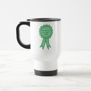 Did Not Cuss Out Teal Silly Award Ribbon Travel Mug