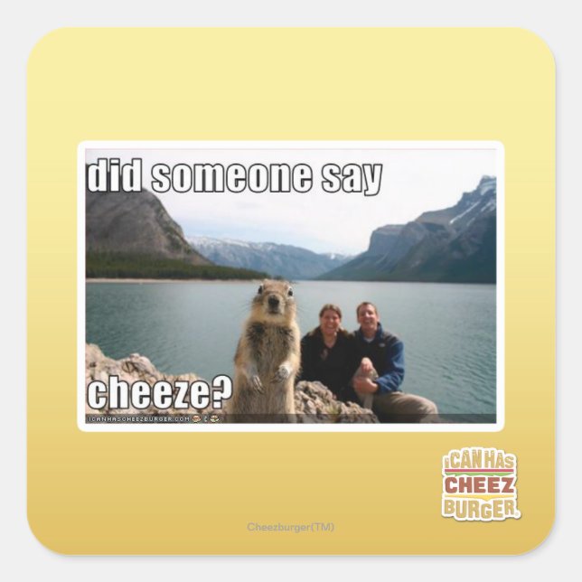 Did someone say cheeze? square sticker (Front)