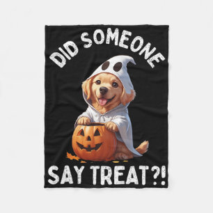 Did Someone Say Treat Cute Halloween Ghost Golden Fleece Blanket