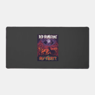 Did Someone Say Treat Halloween Alpaca Witch Moon Desk Mat