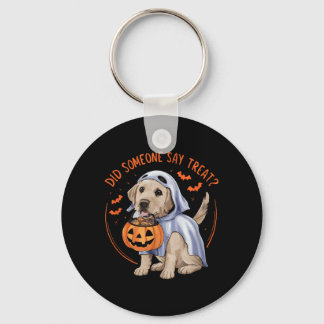 Did Someone Say Treat_ Halloween Labrador Dog Key Ring