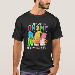 Did You Gnome It's My Birthday Gnomes Birthday Pa T-Shirt
