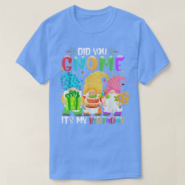 Did You Gnome Its My Birthday Gnomes Lover Birthda T-Shirt (Design Front)