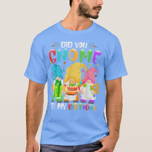 Did You Gnome Its My Birthday Gnomes Lover Birthda T-Shirt