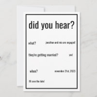 did you hear? custom add details minimal wedding