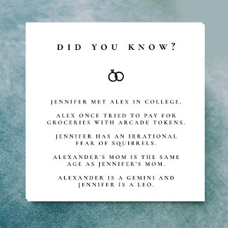 Did You Know Engagement Facts Napkin