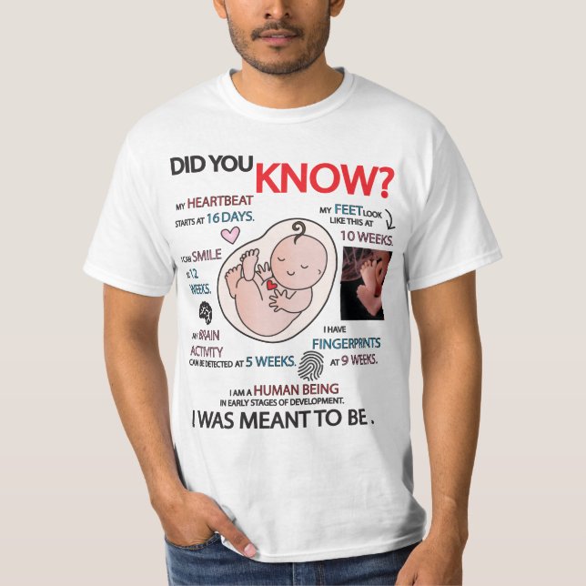 "Did You Know?" Pro-Life Information T-Shirt (Front)