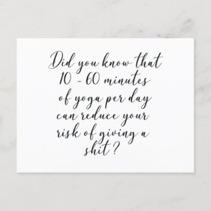 Did you know that 10 - 60 minutes of yoga per day postcard