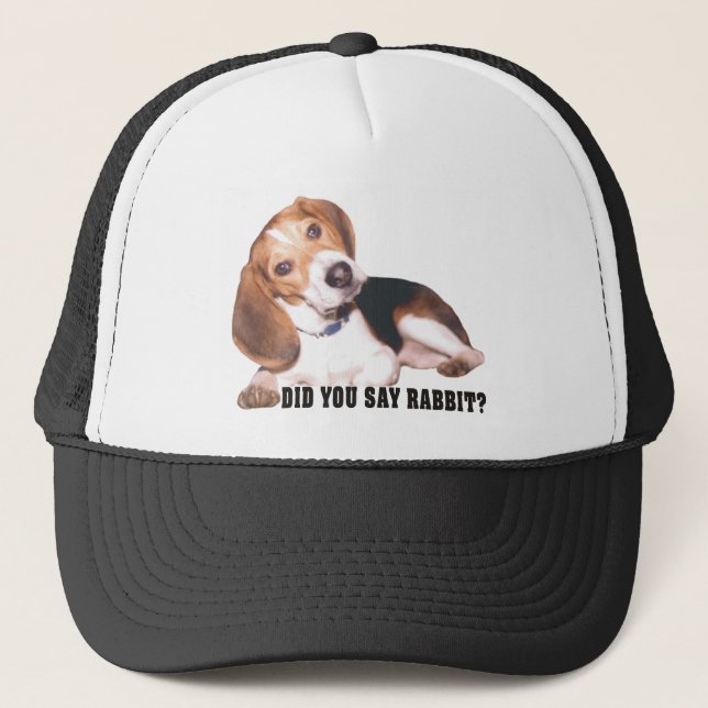Did you Say Rabbit? Beagle Trucker Hat (Front)