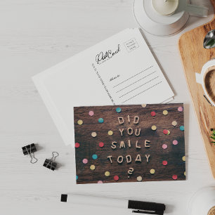 Did You Smile Send A Note Say Hi Happy Mail Wood Postcard