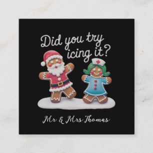 Did You Try Icing It? Funny Gingerbread Nurse Square Business Card