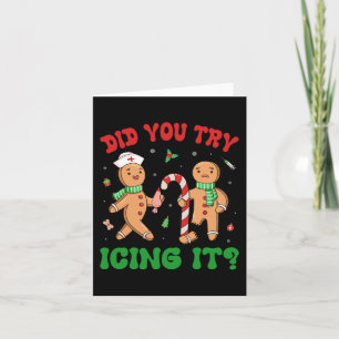 Did You Try Icing It Retro Christmas Gingerbread N Card