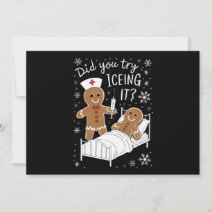 Did You Try Icing It School Nurse Christmas Cookie Holiday Card