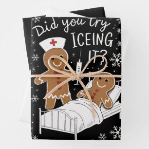 Did You Try Icing It School Nurse Christmas Cookie Wrapping Paper Sheet