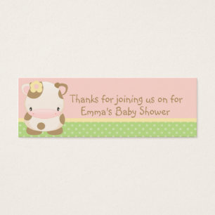 Diddles Farm moo-Cow Baby Shower Favour Tag